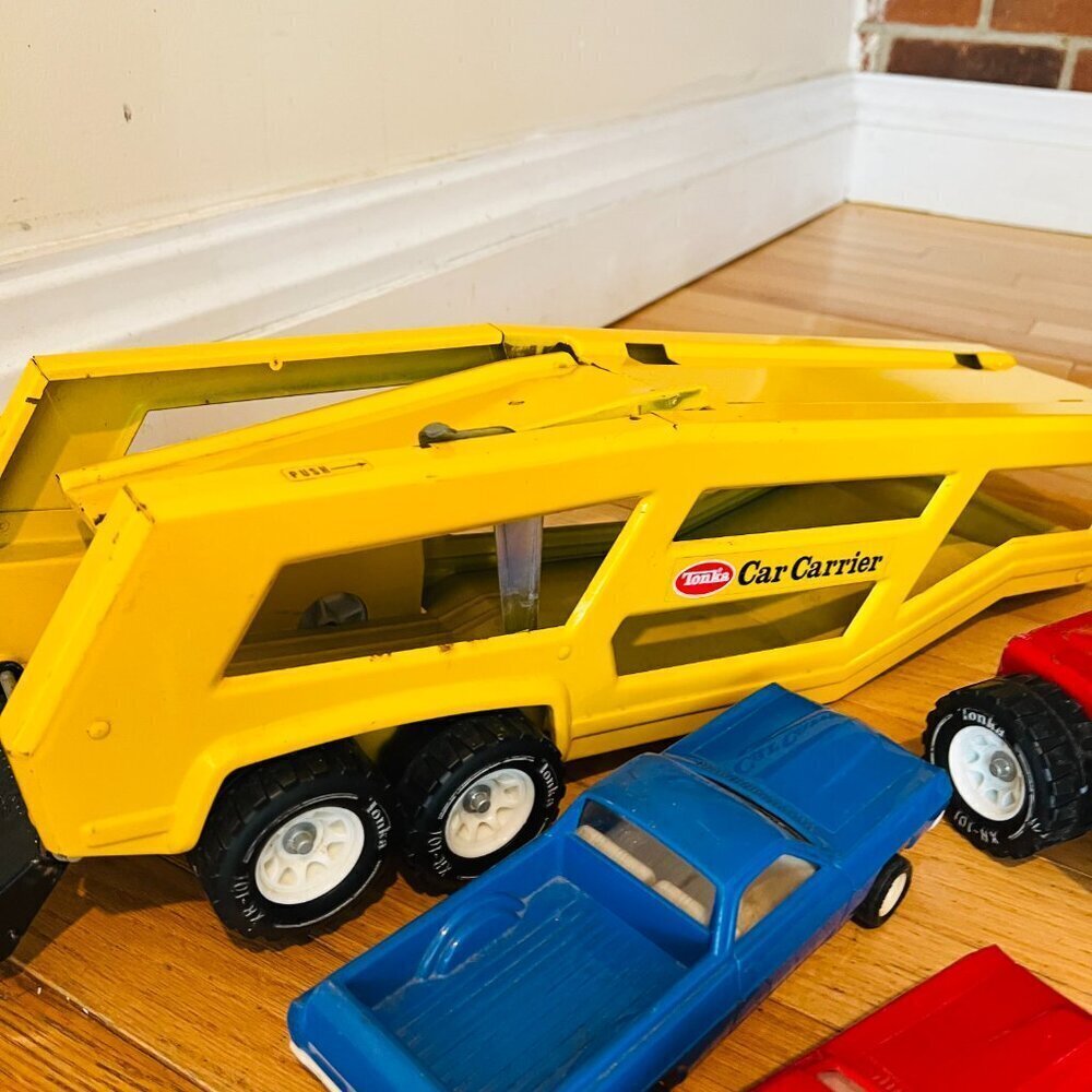 Vintage 1970's Mighty Tonka Pressed Steel 34" Car Carrier Transporter #3991 - Picture 5 of 16